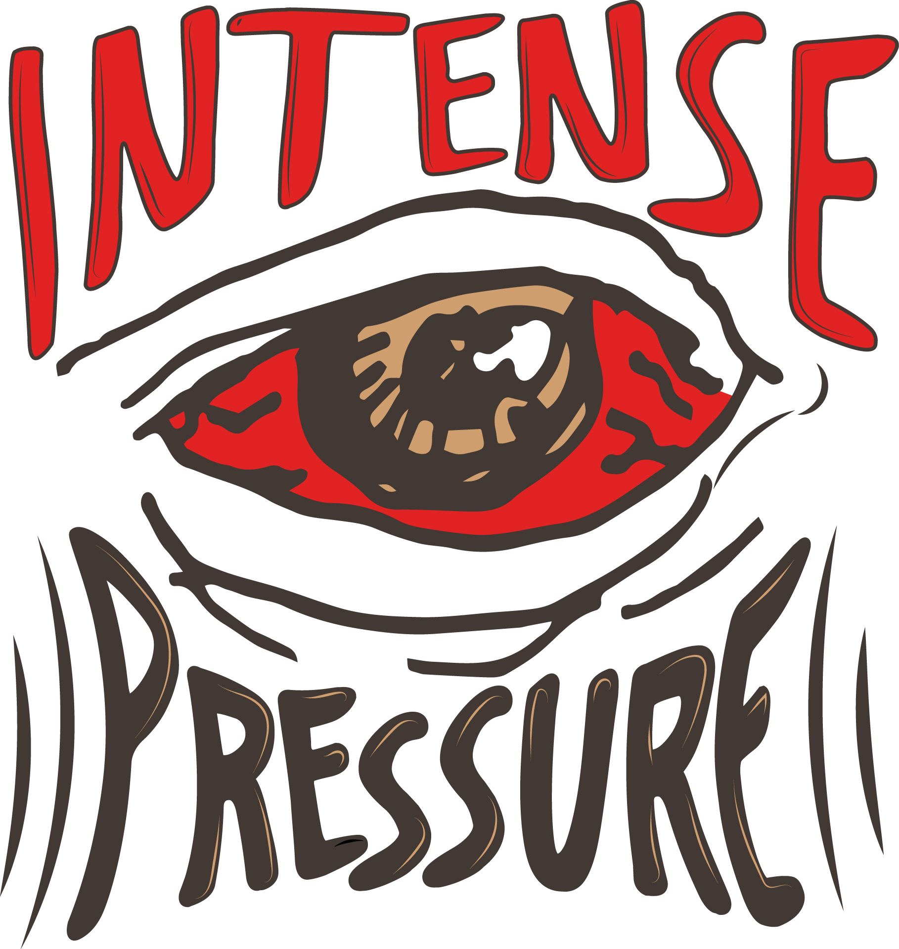 Intense Pressure hand-lettered eye emblem — the project's visual identity